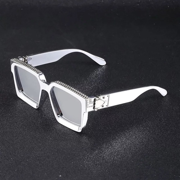 Luxury Brand Men Designer Square Sunglasses Glasses Black Gold Silver - Picture 11 of 15
